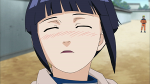 She blushes as she heard the news of being with Naruto